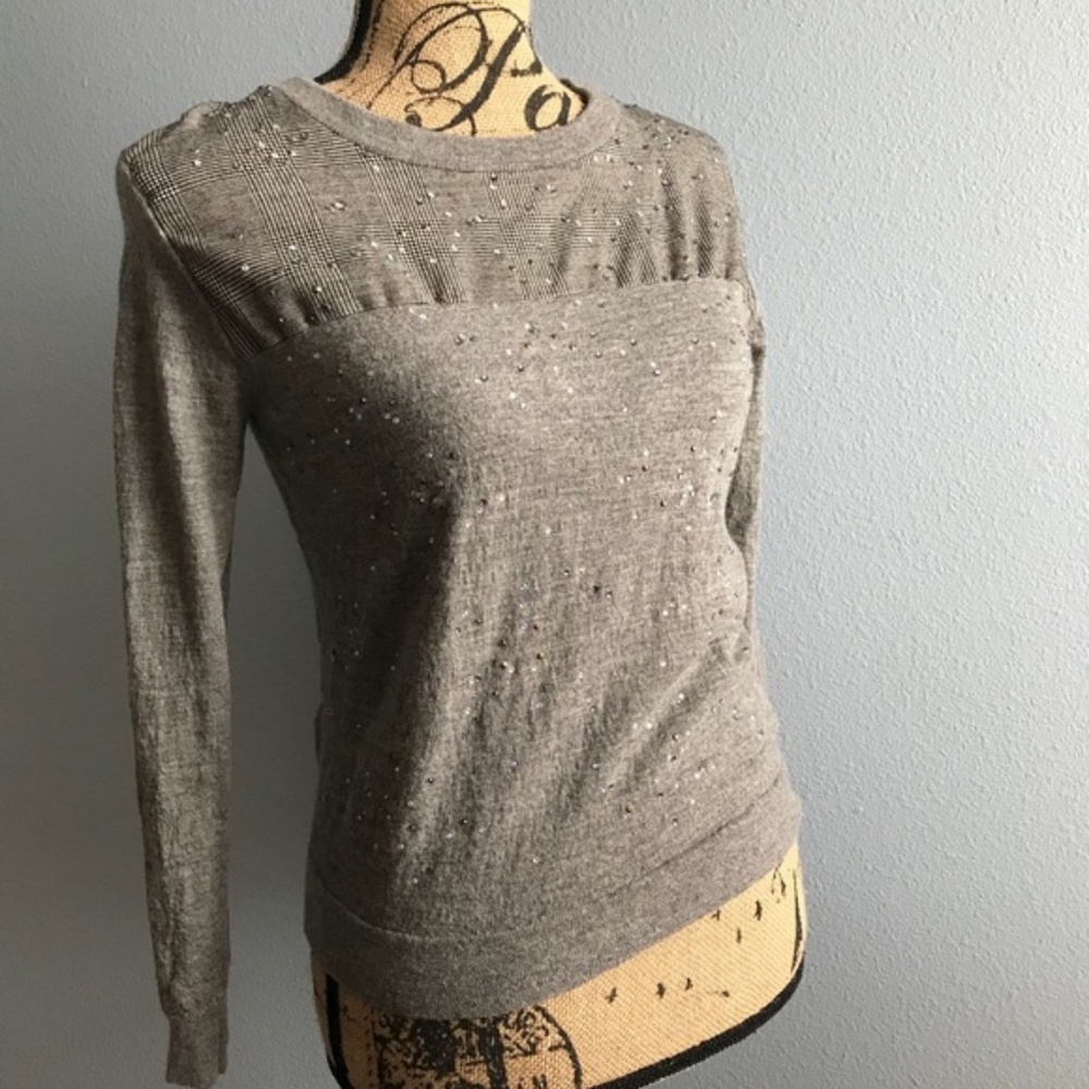 J. Crew Gray Sparkle Wool Sweater - Picture 5 of 8